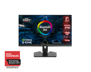 MSI Optix MAG274QRF-QD 27” QHD Rapid IPS Gaming Monitor – 2560×1440, 165Hz, 1ms (GtG), Quantum Dot, NVIDIA G-SYNC Compatible, HDR, sRGB 100%, USB-C, HDMI, DisplayPort, VESA Mount, Adjustable Stand – Black