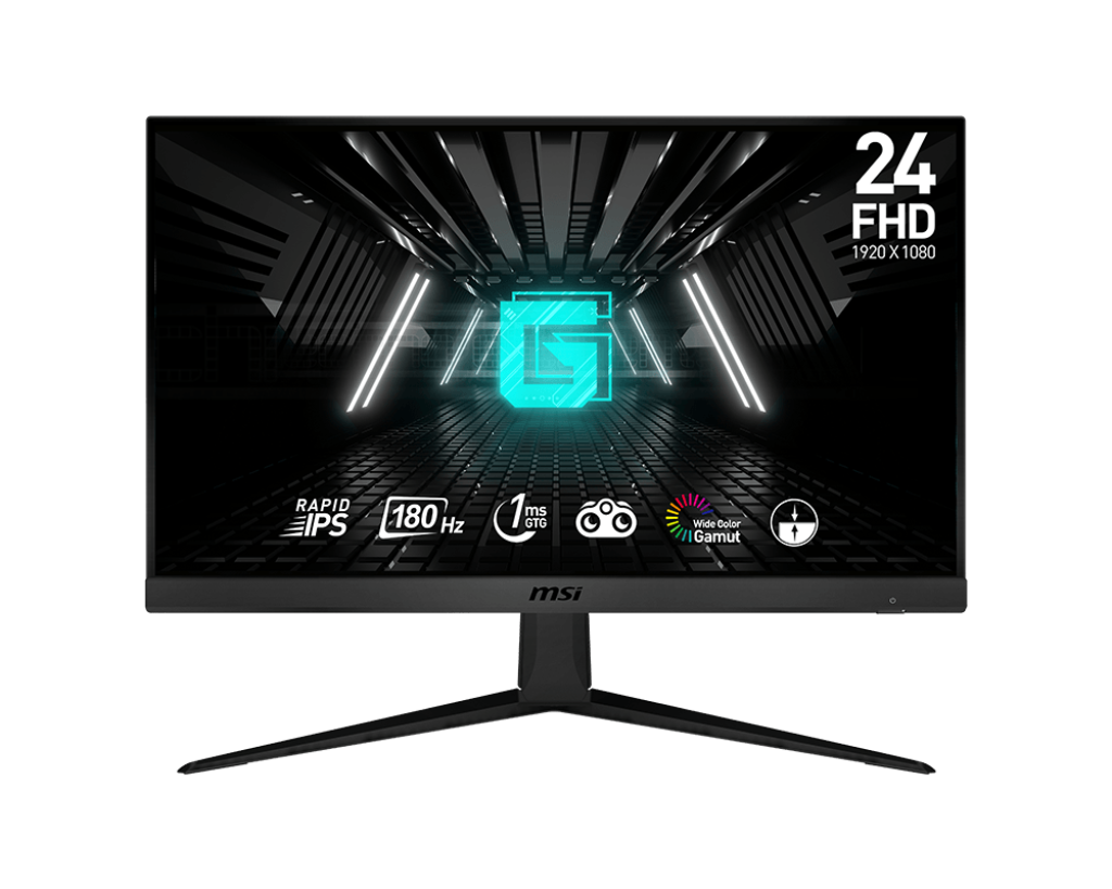 MSI G2412F 23.8” Full HD IPS Gaming Monitor – 1920×1080, 180Hz, 1ms MPRT, Adaptive Sync, HDMI/DP, VESA Mount, Flicker-Free, Low Blue Light – Black
