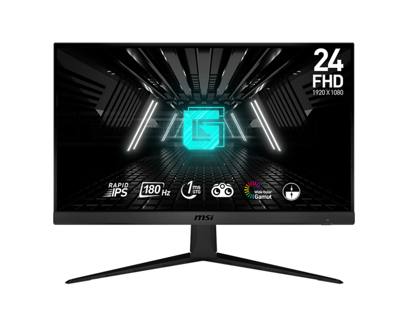 MSI G2412F 23.8” Full HD IPS Gaming Monitor – 1920×1080, 180Hz, 1ms MPRT, Adaptive Sync, HDMI/DP, VESA Mount, Flicker-Free, Low Blue Light – Black