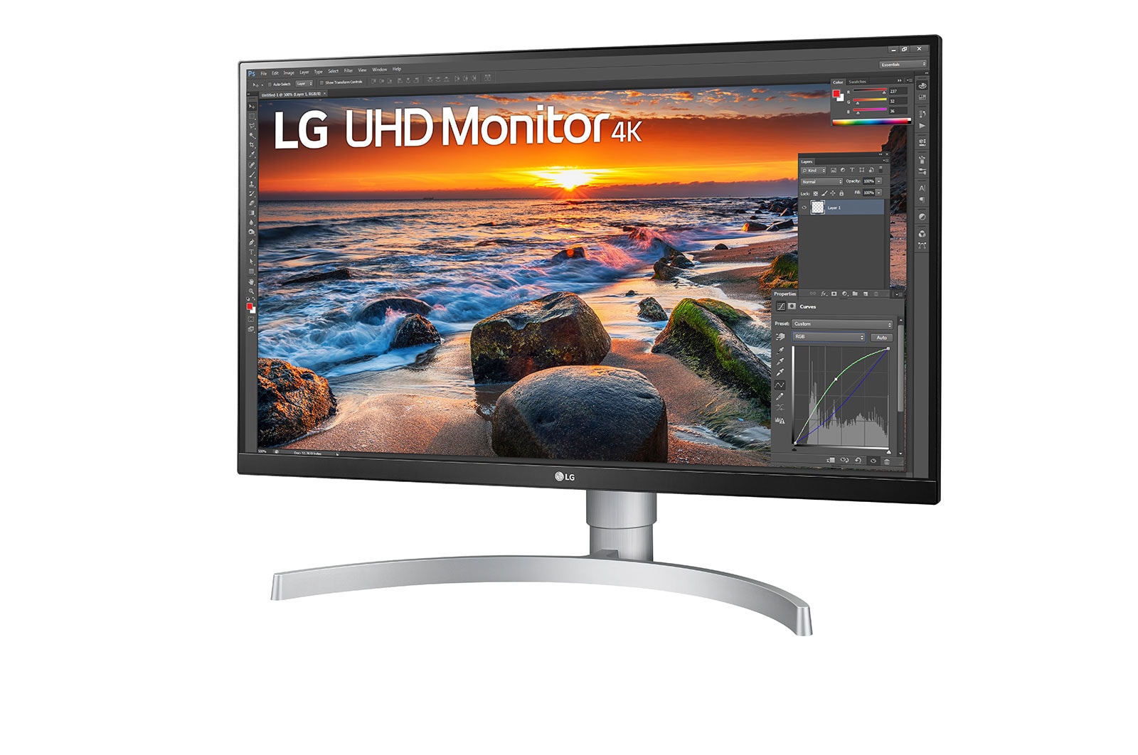 LG UltraFine 27UN83A-W 27” 4K UHD IPS Monitor – 3840×2160, HDR10, sRGB 99%, USB-C, HDMI, DisplayPort, Height/Pivot/Tilt Adjustable Stand, VESA Mount – White/Silver
