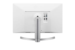 LG UltraFine 27UN83A-W 27” 4K UHD IPS Monitor – 3840×2160, HDR10, sRGB 99%, USB-C, HDMI, DisplayPort, Height/Pivot/Tilt Adjustable Stand, VESA Mount – White/Silver