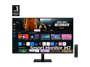 SAMSUNG 32-Inch M7 60 hz (M70D) Series 4K UHD Smart Monitor with Streaming TV, Speakers, HDR10, USB-C, Multiple Ports, Gaming Hub, SolarCell Remote, Vision Accessibility Tools, LS32DM702UNXGO