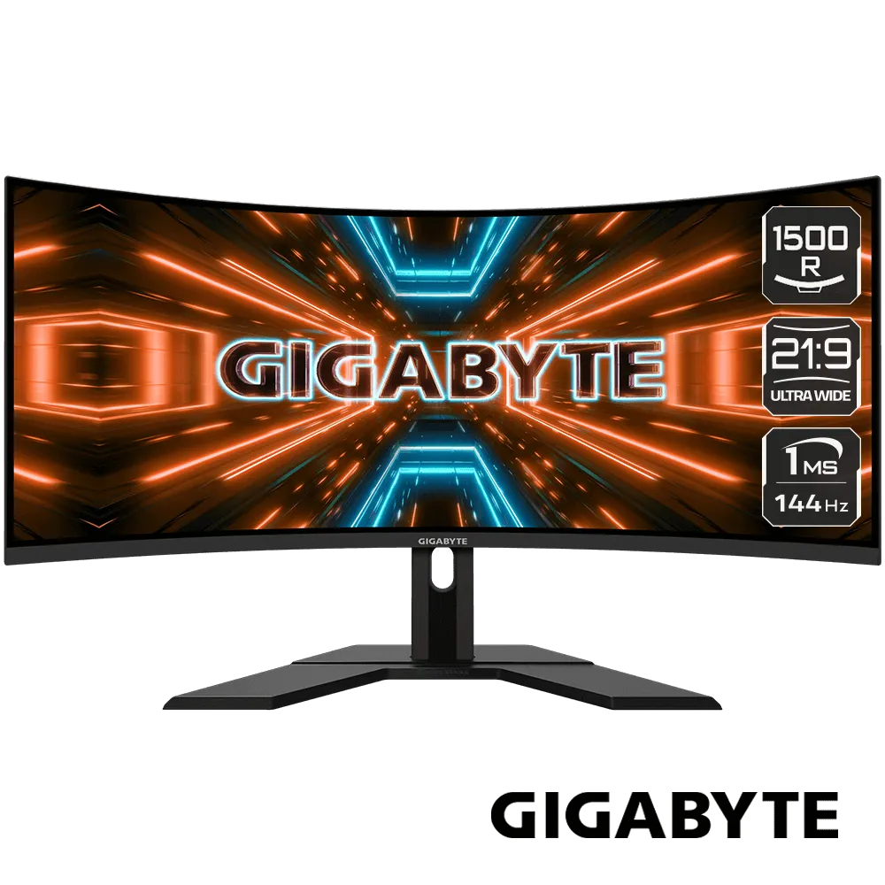 GIGABYTE G34WQC A 34” Ultra-Wide Curved Gaming Monitor – 3440×1440, 144Hz, 1ms MPRT, 1500R Curve, VA Panel, 90% DCI-P3, VESA DisplayHDR 400, FreeSync Premium, USB Hub, VESA Mount – Black