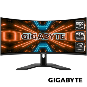 GIGABYTE G34WQC A 34” Ultra-Wide Curved Gaming Monitor – 3440×1440, 144Hz, 1ms MPRT, 1500R Curve, VA Panel, 90% DCI-P3, VESA DisplayHDR 400, FreeSync Premium, USB Hub, VESA Mount – Black
