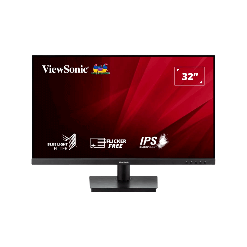 ViewSonic VA3209‑MH 32” Full HD IPS Monitor – 1920×1080, 75 Hz, 4 ms GtG, Adaptive Sync, 3‑Side Frameless, HDMI & VGA, Dual Speakers, Flicker‑Free, Blue Light Filter, VESA Mount – Black