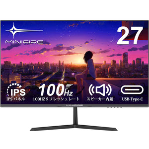Minifire 27” Full HD Curved Gaming Monitor – 1920×1080, 100Hz, 1ms (MPRT), VA Panel, 1800R Curve, AMD FreeSync, Frameless, Built-in Speakers, HDMI, VGA, VESA Mount – Black