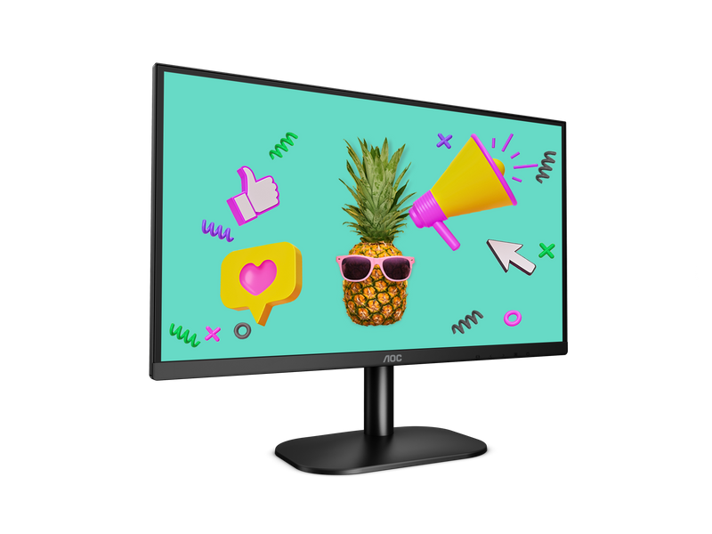 AOC 27B2H 27” FHD IPS Monitor – 1920×1080, 75 Hz, 8 ms GtG, 3‑Side Frameless, Flicker‑Free, Low Blue Mode, VESA Mount – Black