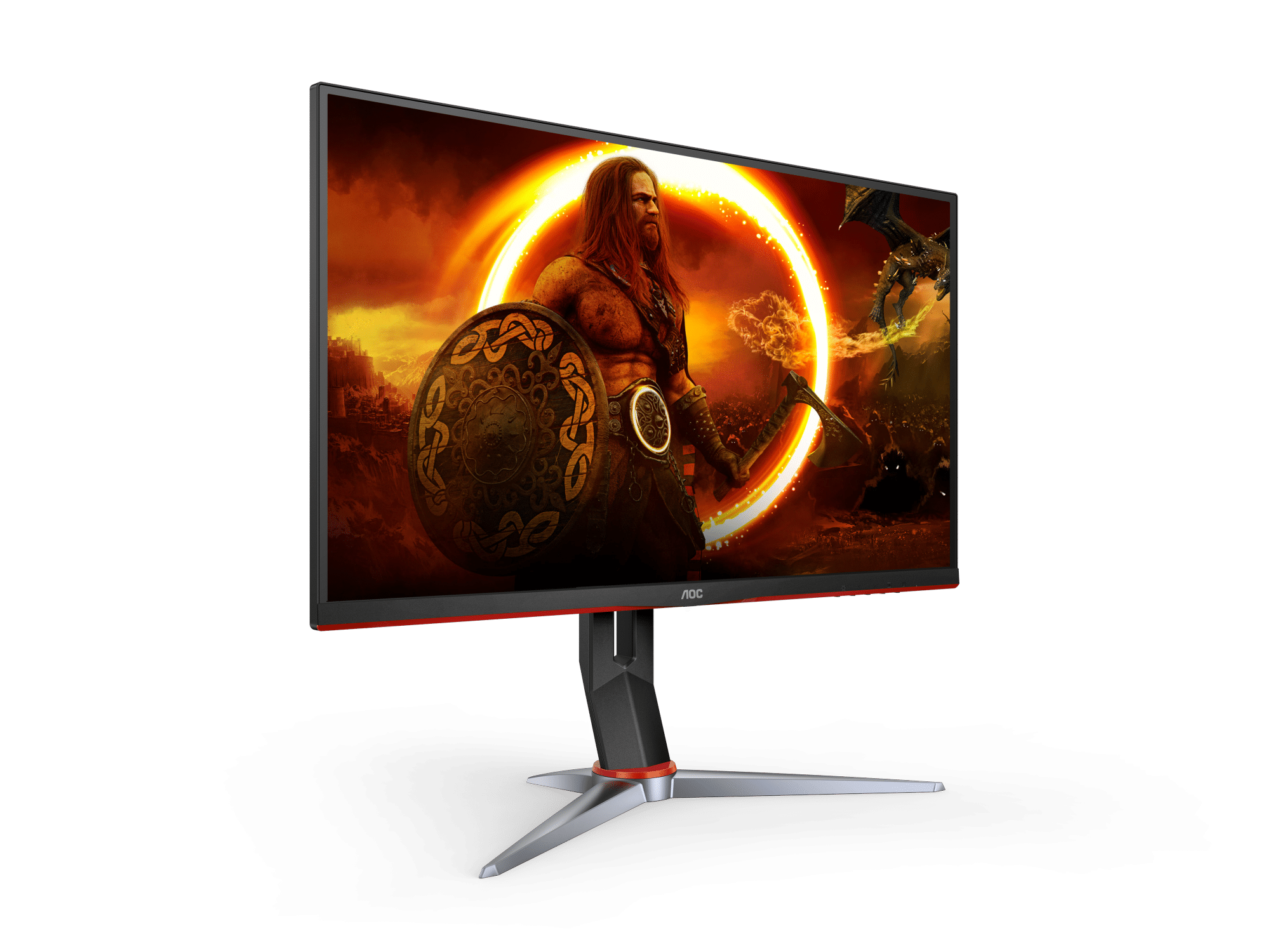 AOC Gaming 27G2SP 27” FHD IPS Gaming Monitor – 1920×1080, 165Hz, 1ms MPRT, FreeSync Premium, 122% sRGB, Frameless Design, Height/Swivel/Pivot, VESA Mount – Black/Red