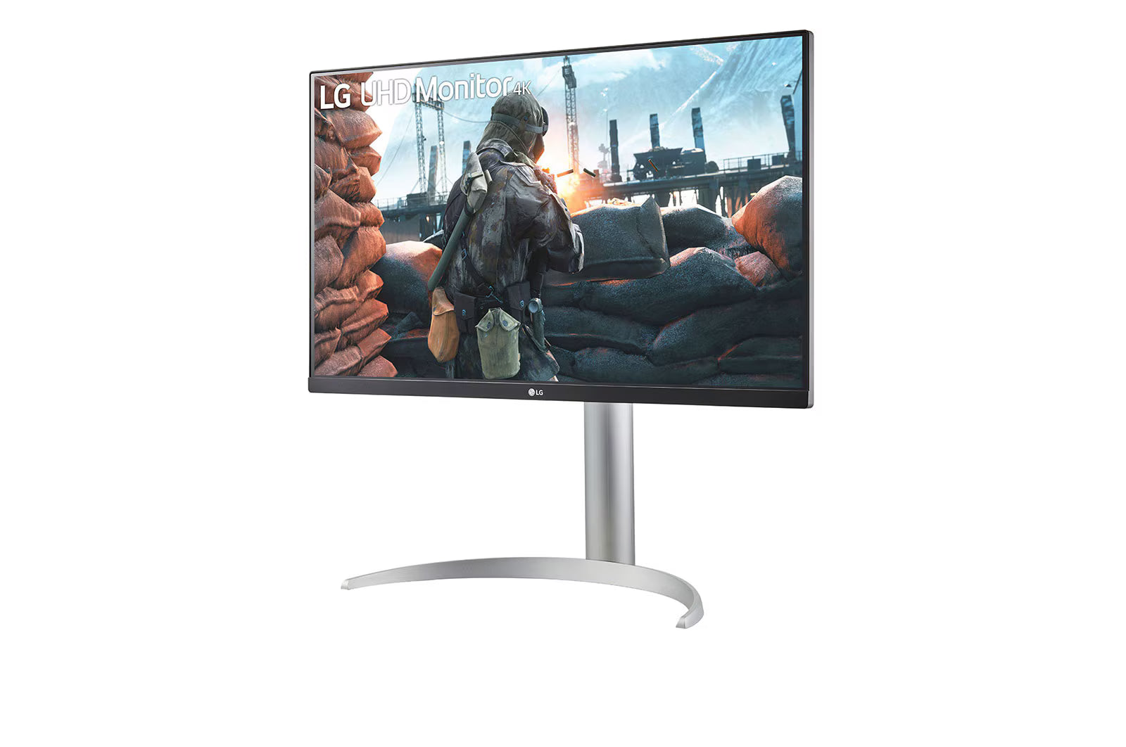 LG 27UP650P-W 27” 4K UHD IPS Monitor – 3840×2160, HDR400, 95% DCI-P3, AMD FreeSync, DisplayPort, HDMI, Height/Pivot/Tilt Adjustable Stand, VESA Mount – White/Silver