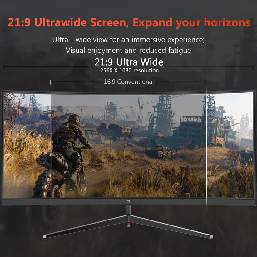 Z‑EDGE UG30 30” WFHD Ultrawide Curved Gaming Monitor – 2560×1080, 200 Hz (DP), 165 Hz (HDMI), 1 ms MPRT, 1500R Curve, VA Panel, FreeSync, PIP/PBP, HDMI×2, DP×2, Audio Out, VESA 75×75 – Black