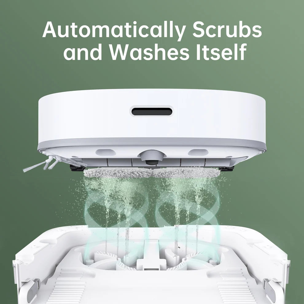 Dreame W10 Self-Cleaning Robot Vacuum and Mop, 4000Pa Suction, Dual Rotary Mops, Smart LiDAR Navigation, Blanc (White)