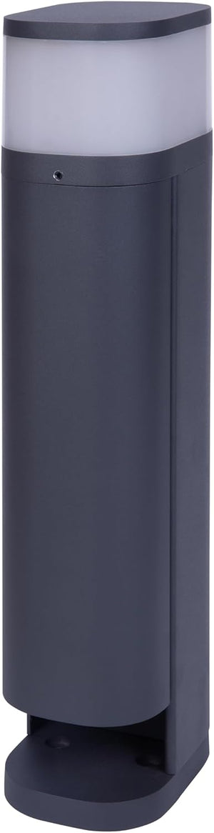 BOLD 19646 Volo Outdoor Garden Socket (Socket Column) Anthracite (2 x Schuko - IP44 Outdoor Socket Tower - 3680 Watt - Twilight Sensor - On/Off Switch - G9 Bulb Included)