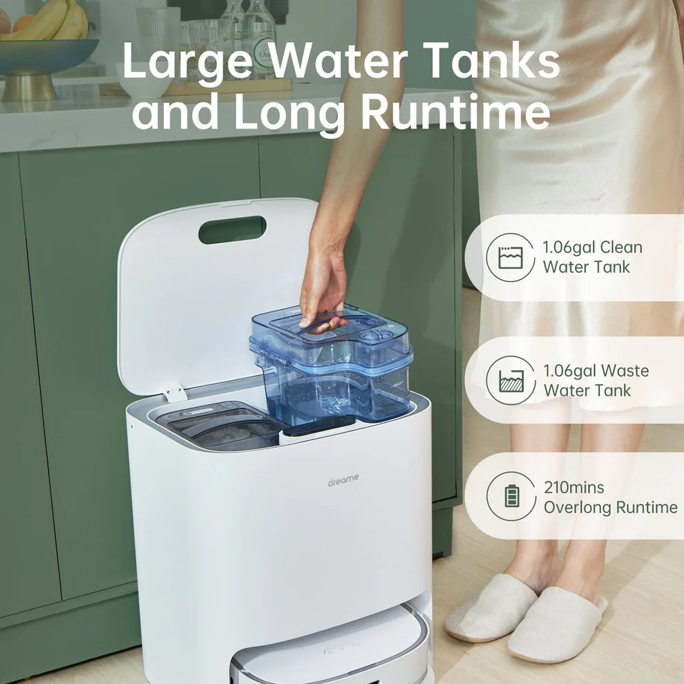 Dreame W10 Self-Cleaning Robot Vacuum and Mop, 4000Pa Suction, Dual Rotary Mops, Smart LiDAR Navigation, Blanc (White)