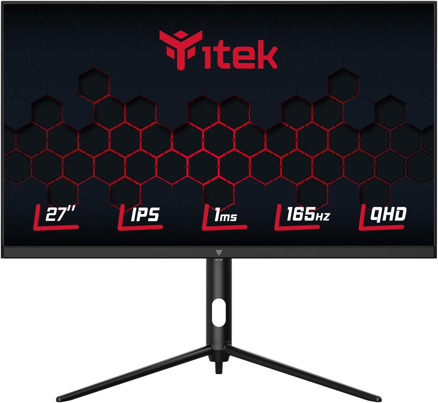 iTek GGF 27” Full HD Flat Gaming Monitor – 1920×1080, 165Hz, 1ms MPRT, VA Panel, FreeSync, Frameless Design, HDMI, DisplayPort, VESA Mount – Black