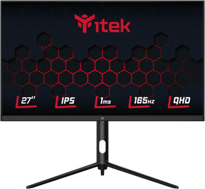 iTek GGF 27” Full HD Flat Gaming Monitor – 1920×1080, 165Hz, 1ms MPRT, VA Panel, FreeSync, Frameless Design, HDMI, DisplayPort, VESA Mount – Black