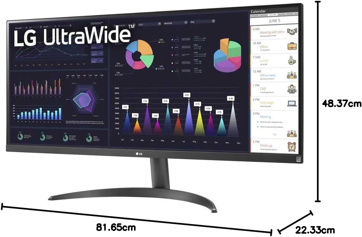 LG 34WQ500-B 34” UltraWide FHD VESA DisplayHDR 400 IPS 100Hhz Monitor with AMD FreeSync