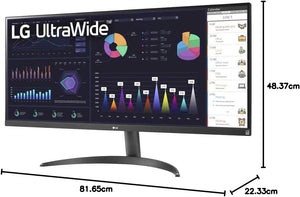 LG 34WQ500-B 34” UltraWide FHD VESA DisplayHDR 400 IPS 100Hhz Monitor with AMD FreeSync