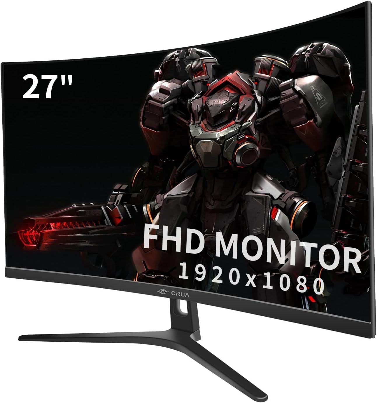 CRUA 27” Curved Gaming Monitor – Full HD (1920×1080), 165Hz, 1ms MPRT, VA Panel, 1800R Curve, FreeSync, Frameless Design, HDMI, DisplayPort, VESA Mount – Black