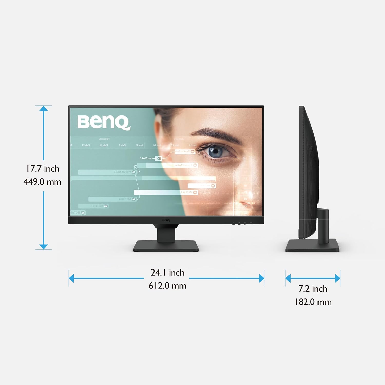 BenQ GW2790E – 27” Full HD Eye-Care Monitor, IPS Panel, 75Hz, 5ms, Low Blue Light Plus, Brightness Intelligence (B.I.), HDMI, DisplayPort, VESA Mount – Black
