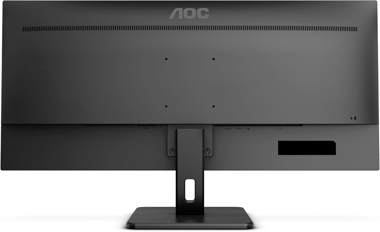 AOC U34E2M 34” WQHD Flat VA LED Monitor – 3440×1440, 100 Hz, 4 ms GtG, Adaptive Sync, 3‑Side Frameless, HDMI×2, DisplayPort, VA Panel, VESA Mount – Black