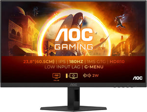 AOC Gaming 24G4XED 24” Full HD 180Hz IPS Gaming Monitor – 1920×1080, 1ms GtG, Adaptive Sync, 119% sRGB, Ultra-Slim Frameless Design, HDMI 2.0, DP 1.4, Low Input Lag, VESA Mount – Black