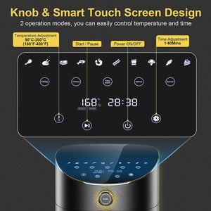 Vpcok Direct 5.5L XXL Air Fryer, 15 Preset Programs, Oil-Free Hot Air Frying, Digital LED Touchscreen, Preheat & Keep Warm Functions