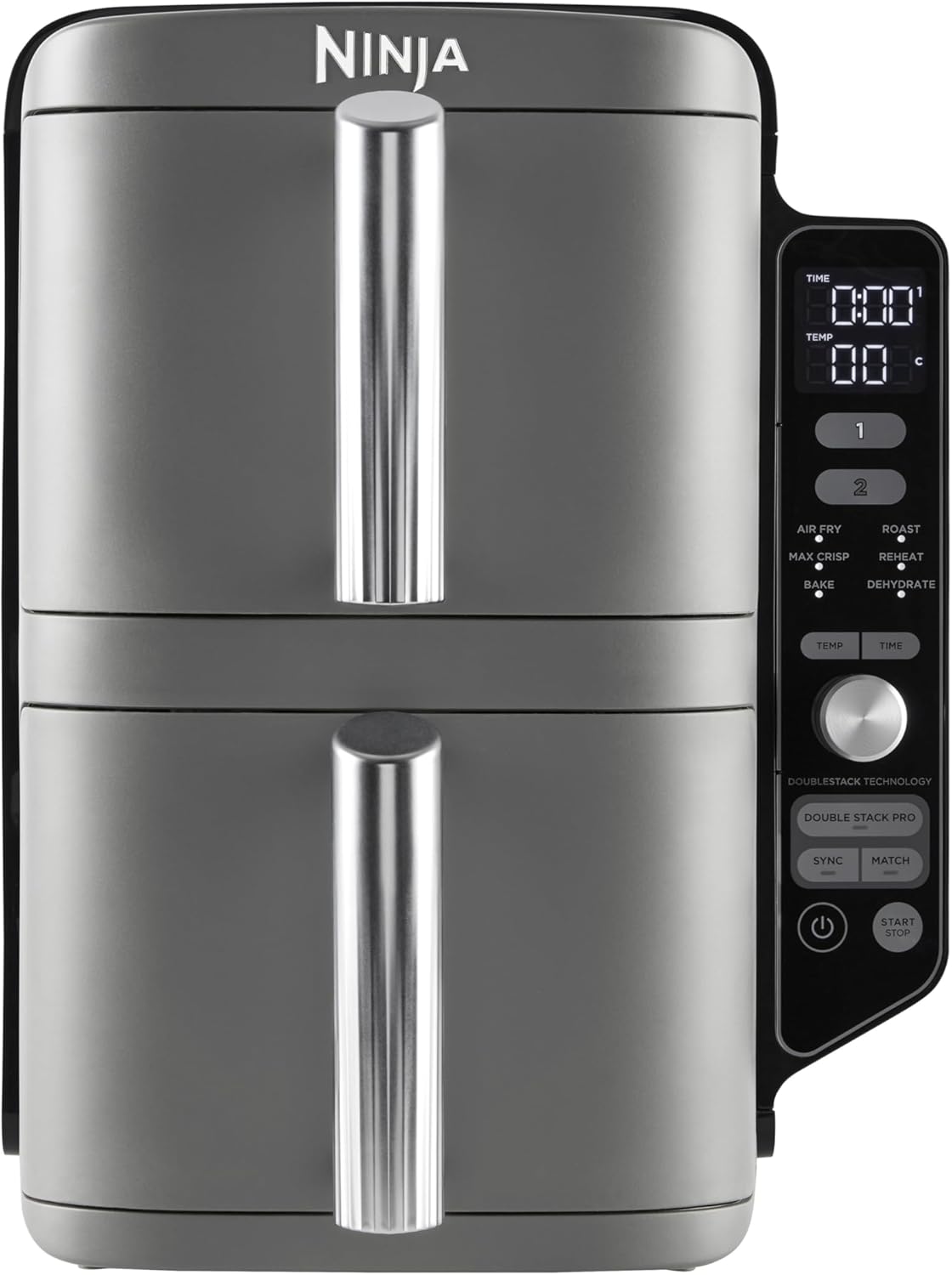 Ninja Double Stack XL Air Fryer, 9.5L Capacity, Dual Basket Design with 2 Racks, 4 Cooking Functions, Space-Saving Vertical Design