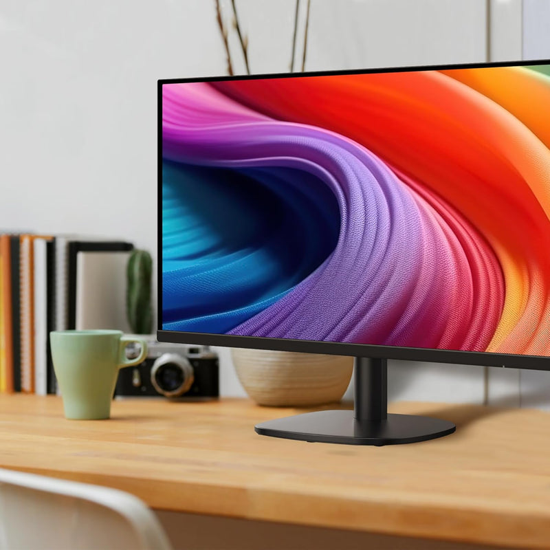 Amazon Basics Écran 27” FHD Business Monitor with Built-in Speakers – 1920×1080, 75Hz, 5ms, IPS Panel, Eye-Care, HDMI, VGA, Frameless Design, VESA Mount – Black