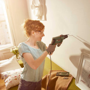 Bosch EasyImpact 600 Electric Hammer Drill, 600W, 1/2 Inch Chuck, Compact & Lightweight Design, Carry Case Included, Green