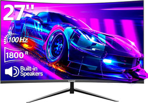 Gawfolk GF270H 27” Full HD Curved Gaming Monitor – 1920×1080, 100 Hz, 1 ms (MPRT), VA Panel, 1800R Curve, FreeSync, Built‑in Speakers, 100% sRGB, HDMI, VGA, Eye‑Care, Frameless, VESA Mount – Black