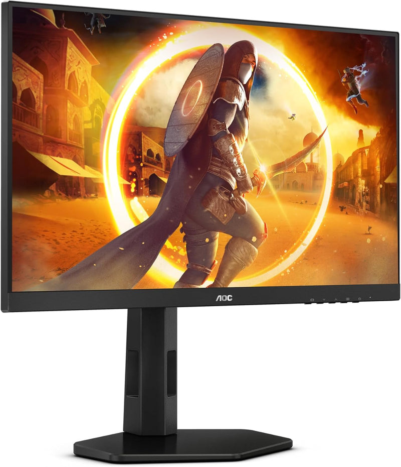 AOC Gaming 24G4X 24” Full HD 180Hz IPS Gaming Monitor – 1920×1080, 1ms GtG, Adaptive Sync, 119% sRGB, 3-Side Frameless, Low Input Lag, HDMI 2.0, DisplayPort 1.4, VESA Mount – Black/Red