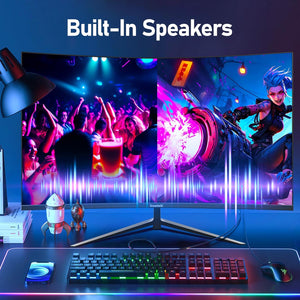 Gawfolk GF270H 27” Full HD Curved Gaming Monitor – 1920×1080, 100 Hz, 1 ms (MPRT), VA Panel, 1800R Curve, FreeSync, Built‑in Speakers, 100% sRGB, HDMI, VGA, Eye‑Care, Frameless, VESA Mount – Black