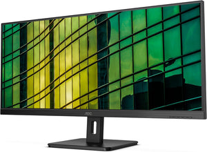 AOC U34E2M 34” WQHD Flat VA LED Monitor – 3440×1440, 100 Hz, 4 ms GtG, Adaptive Sync, 3‑Side Frameless, HDMI×2, DisplayPort, VA Panel, VESA Mount – Black