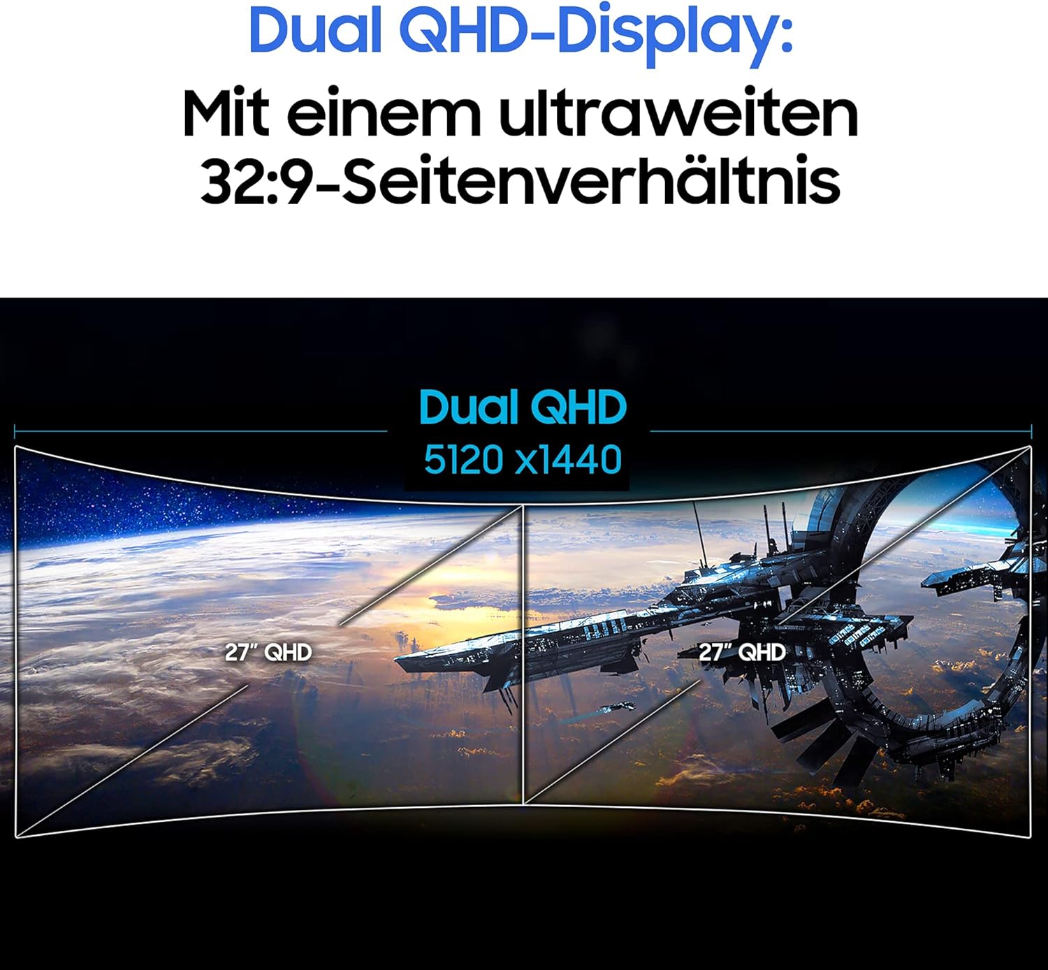 Samsung C49RG94SSR Curved Gaming Monitor, 124.20 cm (49 Inches), 5120 x 1440 Pixels, Dual WQHD, 32:9 Format, 120Hz 4ms, Black
