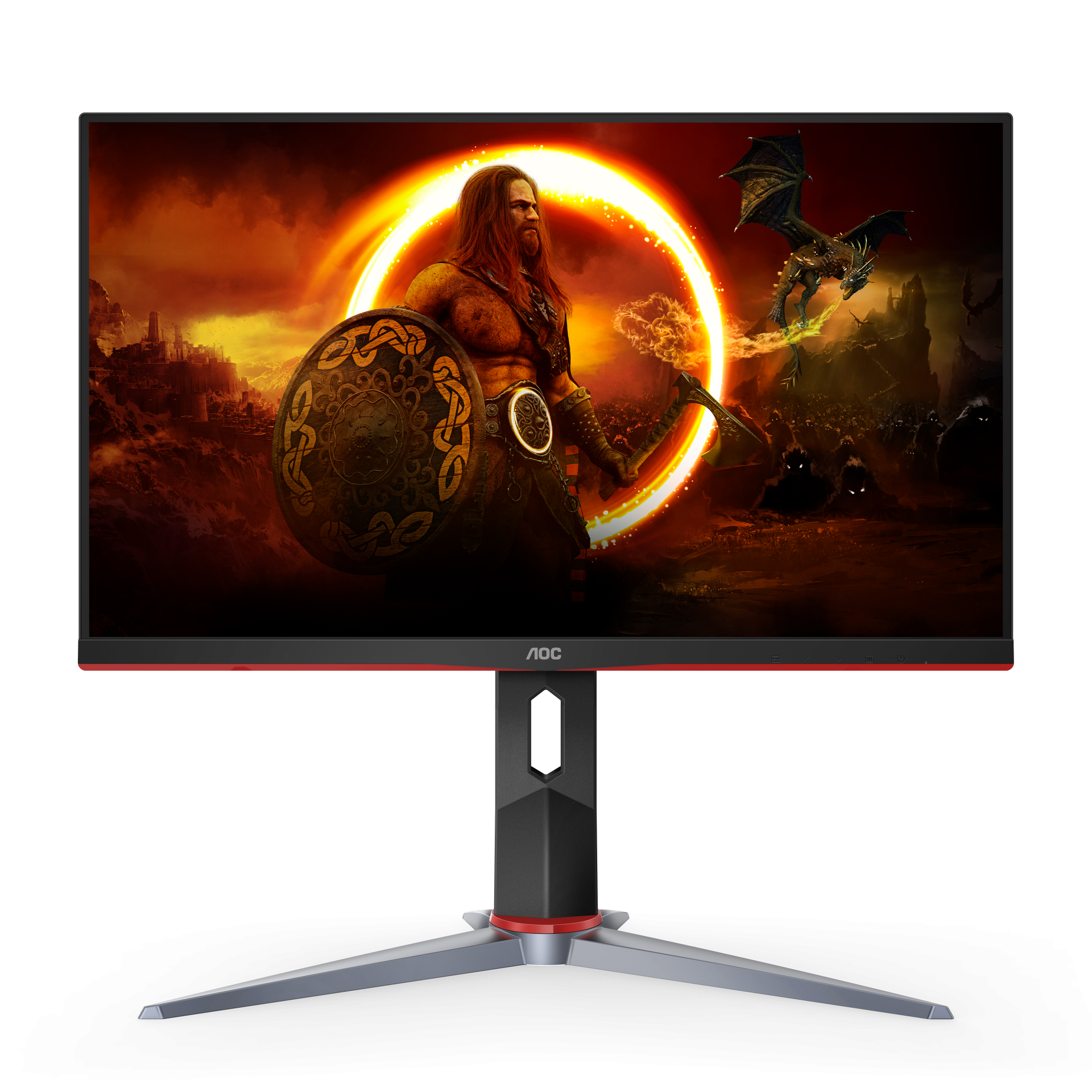 AOC Gaming 27G2SP 27” FHD IPS Gaming Monitor – 1920×1080, 165Hz, 1ms MPRT, FreeSync Premium, 122% sRGB, Frameless Design, Height/Swivel/Pivot, VESA Mount – Black/Red