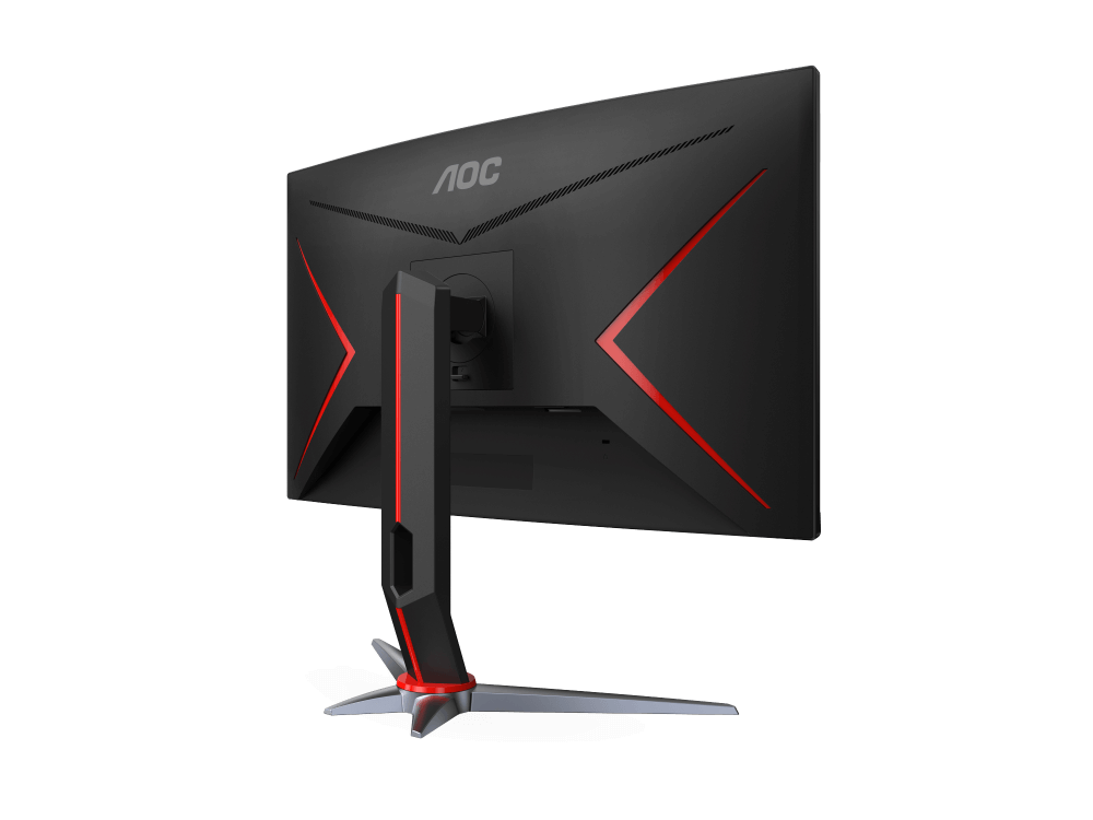 AOC Gaming C24G2AE 24” Full HD 165Hz Curved Gaming Monitor – 1920×1080, 1ms MPRT, 1500R VA Panel, Adaptive Sync, FreeSync Premium, HDMI/DP/VGA, VESA Mount, Game Color & Shadow Control – Black/Red