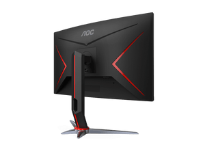 AOC Gaming C24G2AE 24” Full HD 165Hz Curved Gaming Monitor – 1920×1080, 1ms MPRT, 1500R VA Panel, Adaptive Sync, FreeSync Premium, HDMI/DP/VGA, VESA Mount, Game Color & Shadow Control – Black/Red