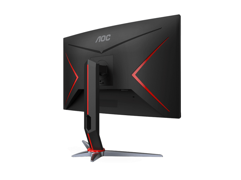 AOC Gaming C24G2AE 24” Full HD 165Hz Curved Gaming Monitor – 1920×1080, 1ms MPRT, 1500R VA Panel, Adaptive Sync, FreeSync Premium, HDMI/DP/VGA, VESA Mount, Game Color & Shadow Control – Black/Red