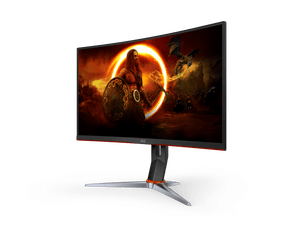 AOC Gaming C24G2AE 24” Full HD 165Hz Curved Gaming Monitor – 1920×1080, 1ms MPRT, 1500R VA Panel, Adaptive Sync, FreeSync Premium, HDMI/DP/VGA, VESA Mount, Game Color & Shadow Control – Black/Red