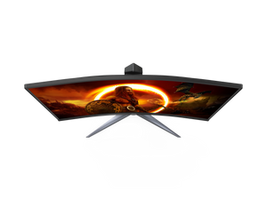 AOC Gaming C24G2AE 24” Full HD 165Hz Curved Gaming Monitor – 1920×1080, 1ms MPRT, 1500R VA Panel, Adaptive Sync, FreeSync Premium, HDMI/DP/VGA, VESA Mount, Game Color & Shadow Control – Black/Red