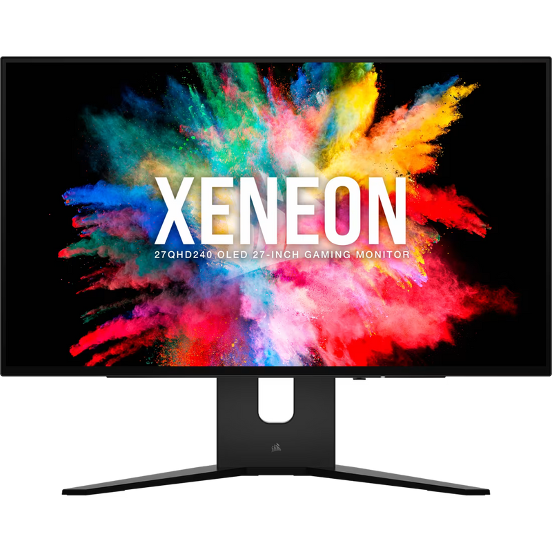Corsair XENEON 27QHD240 – 27” OLED Gaming Monitor, QHD (2560×1440), 240Hz, 0.03ms GtG, OLED Panel, AMD FreeSync Premium, NVIDIA G-SYNC Compatible, HDR10, USB-C, HDMI, DisplayPort, Height Adjustable Stand – Black
