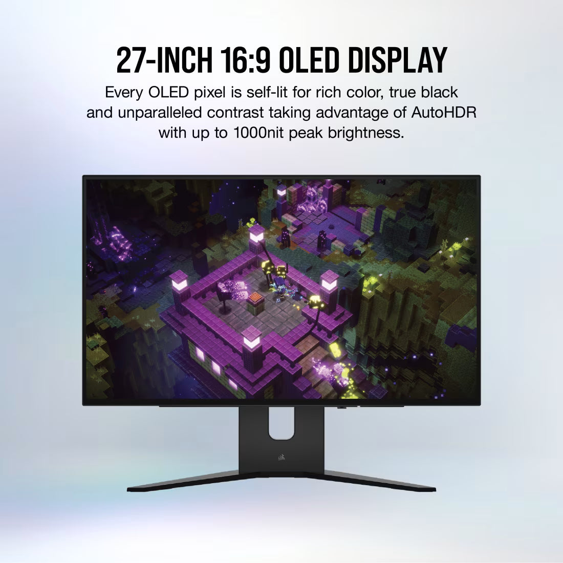 Corsair XENEON 27QHD240 – 27” OLED Gaming Monitor, QHD (2560×1440), 240Hz, 0.03ms GtG, OLED Panel, AMD FreeSync Premium, NVIDIA G-SYNC Compatible, HDR10, USB-C, HDMI, DisplayPort, Height Adjustable Stand – Black
