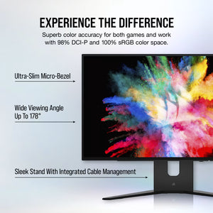 Corsair XENEON 27QHD240 – 27” OLED Gaming Monitor, QHD (2560×1440), 240Hz, 0.03ms GtG, OLED Panel, AMD FreeSync Premium, NVIDIA G-SYNC Compatible, HDR10, USB-C, HDMI, DisplayPort, Height Adjustable Stand – Black