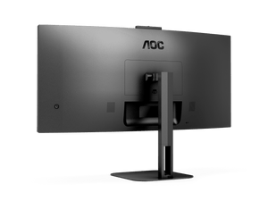 AOC CU34V5CW 34” WQHD Curved VA LED Monitor – 3440×1440, 100Hz, 4ms (GtG) / 1ms (MPRT), AMD FreeSync, 1500R Curve, USB-C + USB Hub + Webcam, Dual Speakers, VESA Mount – Black