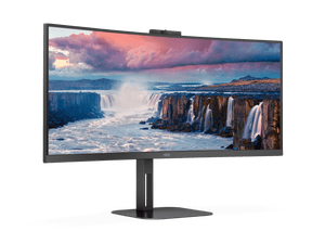 AOC CU34V5CW 34” WQHD Curved VA LED Monitor – 3440×1440, 100Hz, 4ms (GtG) / 1ms (MPRT), AMD FreeSync, 1500R Curve, USB-C + USB Hub + Webcam, Dual Speakers, VESA Mount – Black