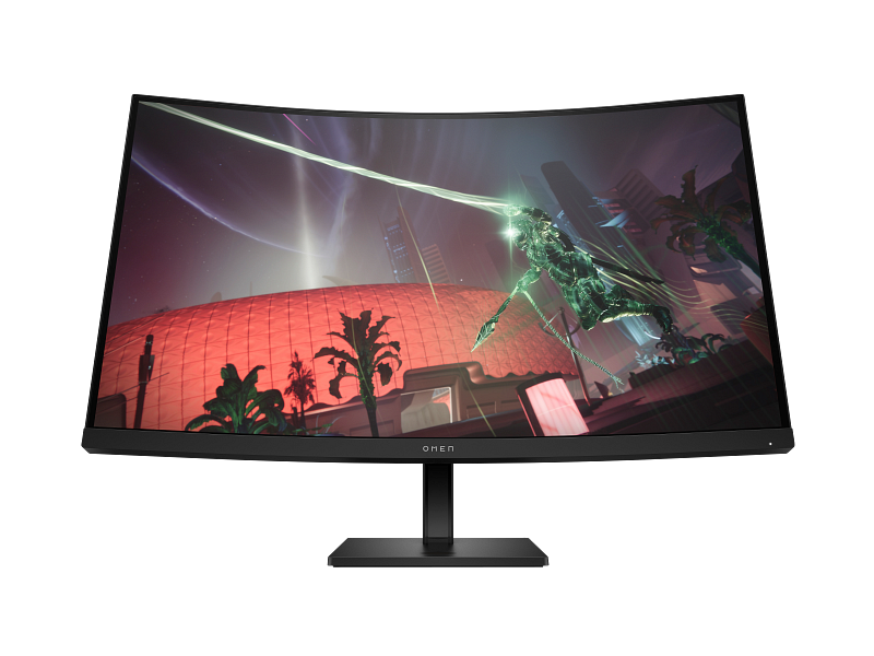 HP OMEN 32c 31.5” QHD Curved Gaming Monitor – 2560×1440, 165 Hz, 1 ms GtG, AMD FreeSync Premium, 1500R Curve, 3000:1 Contrast, HDR10, HDMI×2, DisplayPort 1.4, Headphone Jack, Height‑Adjustable Stand, VESA Mount – Black
