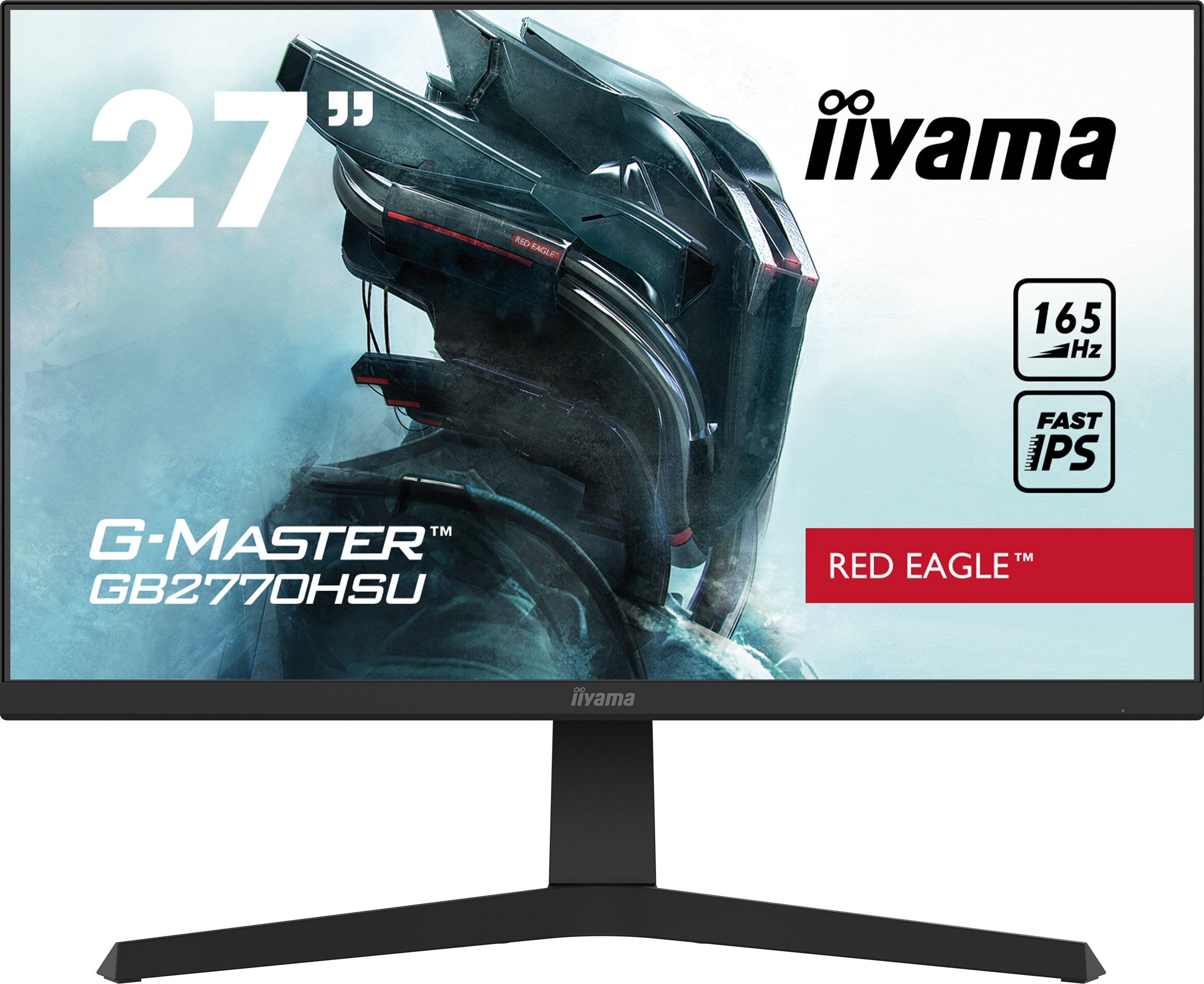 iiyama G-Master GB2770HSU-B1 Red Eagle – 27” Full HD Gaming Monitor, 165Hz, 0.8ms MPRT, IPS Panel, FreeSync Premium, HDMI, DisplayPort, USB Hub, Height Adjustable Stand – Black