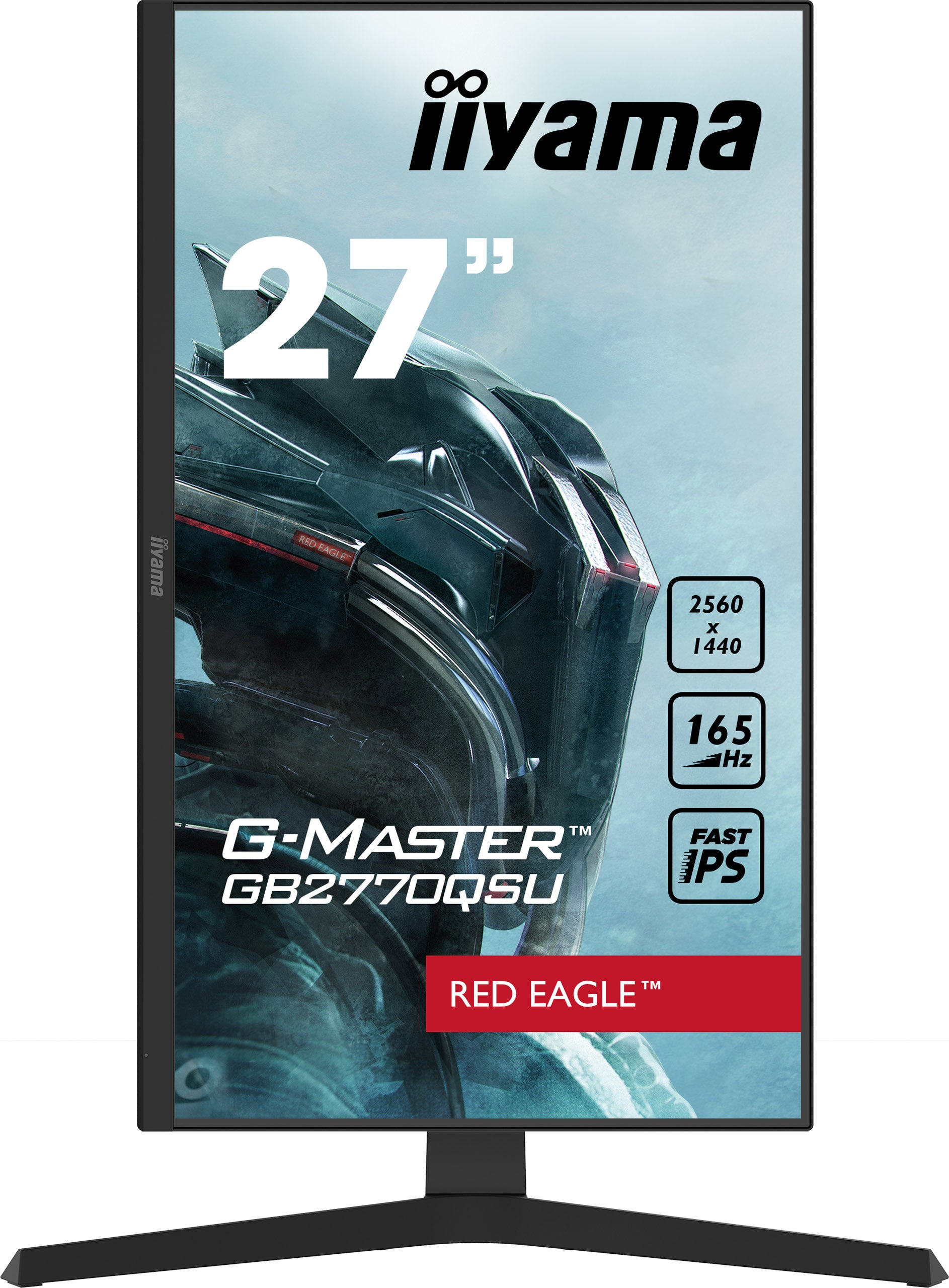 iiyama G-Master GB2770HSU-B1 Red Eagle – 27” Full HD Gaming Monitor, 165Hz, 0.8ms MPRT, IPS Panel, FreeSync Premium, HDMI, DisplayPort, USB Hub, Height Adjustable Stand – Black