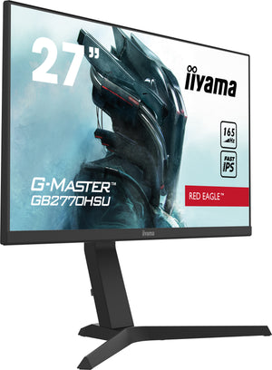 iiyama G-Master GB2770HSU-B1 Red Eagle – 27” Full HD Gaming Monitor, 165Hz, 0.8ms MPRT, IPS Panel, FreeSync Premium, HDMI, DisplayPort, USB Hub, Height Adjustable Stand – Black