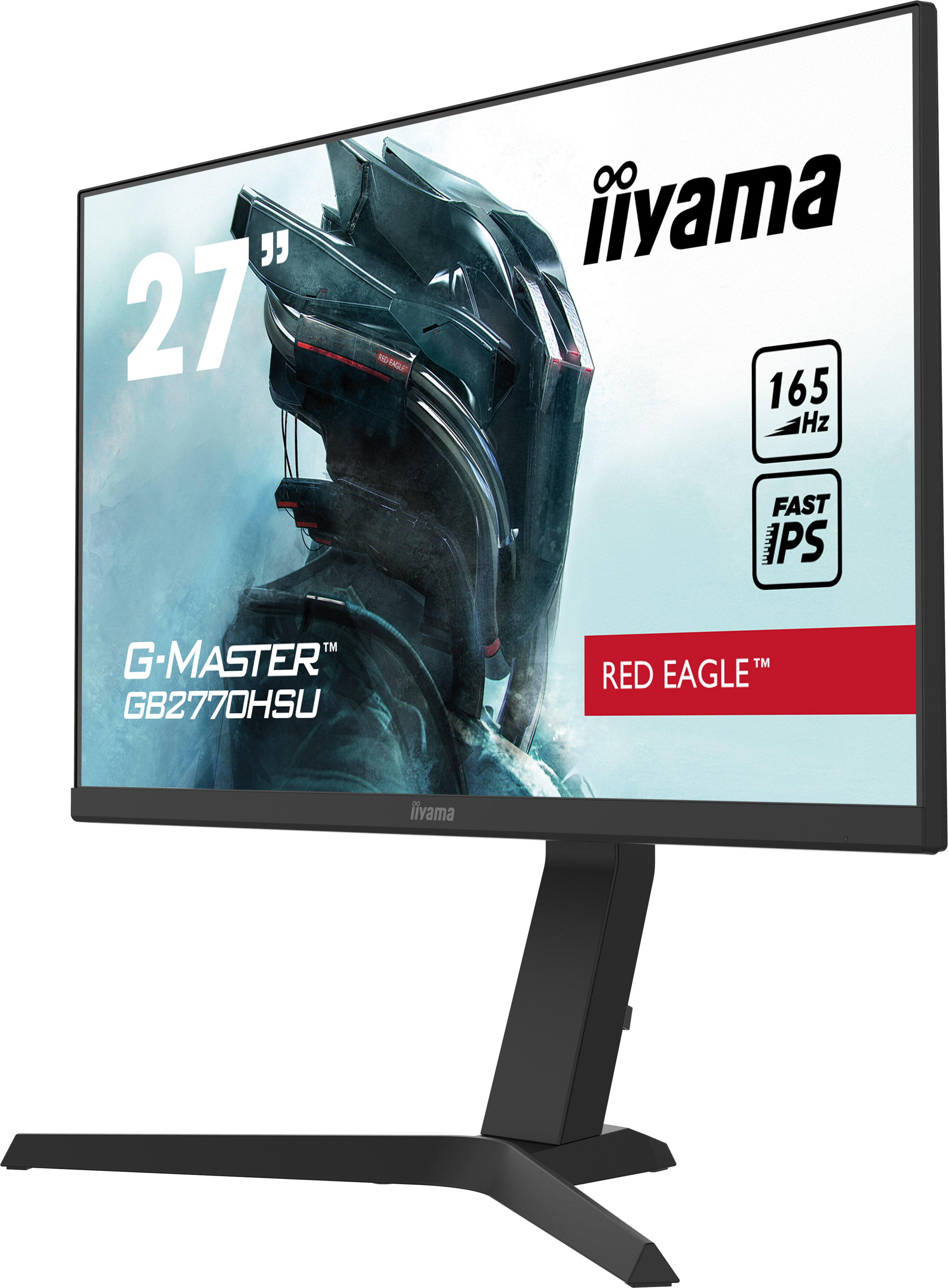 iiyama G-Master GB2770HSU-B1 Red Eagle – 27” Full HD Gaming Monitor, 165Hz, 0.8ms MPRT, IPS Panel, FreeSync Premium, HDMI, DisplayPort, USB Hub, Height Adjustable Stand – Black